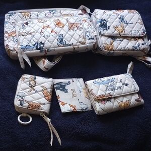 Vera Bradley Quilted Animal Print Set in Cream and Blue